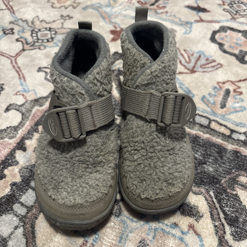 Chaco‎ Ramble Puff Big Kids Booties Slippers Size 1 Trekking Gray Sherpa
